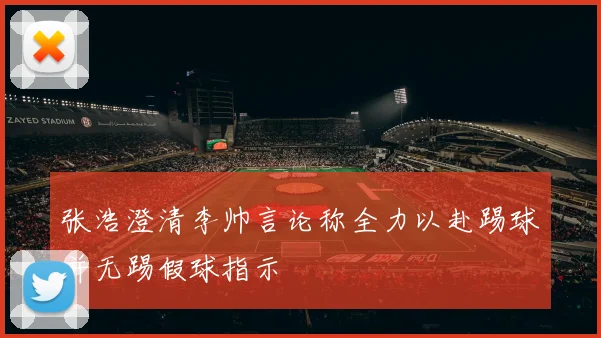 张浩澄清李帅言论称全力以赴踢球并无踢假球指示